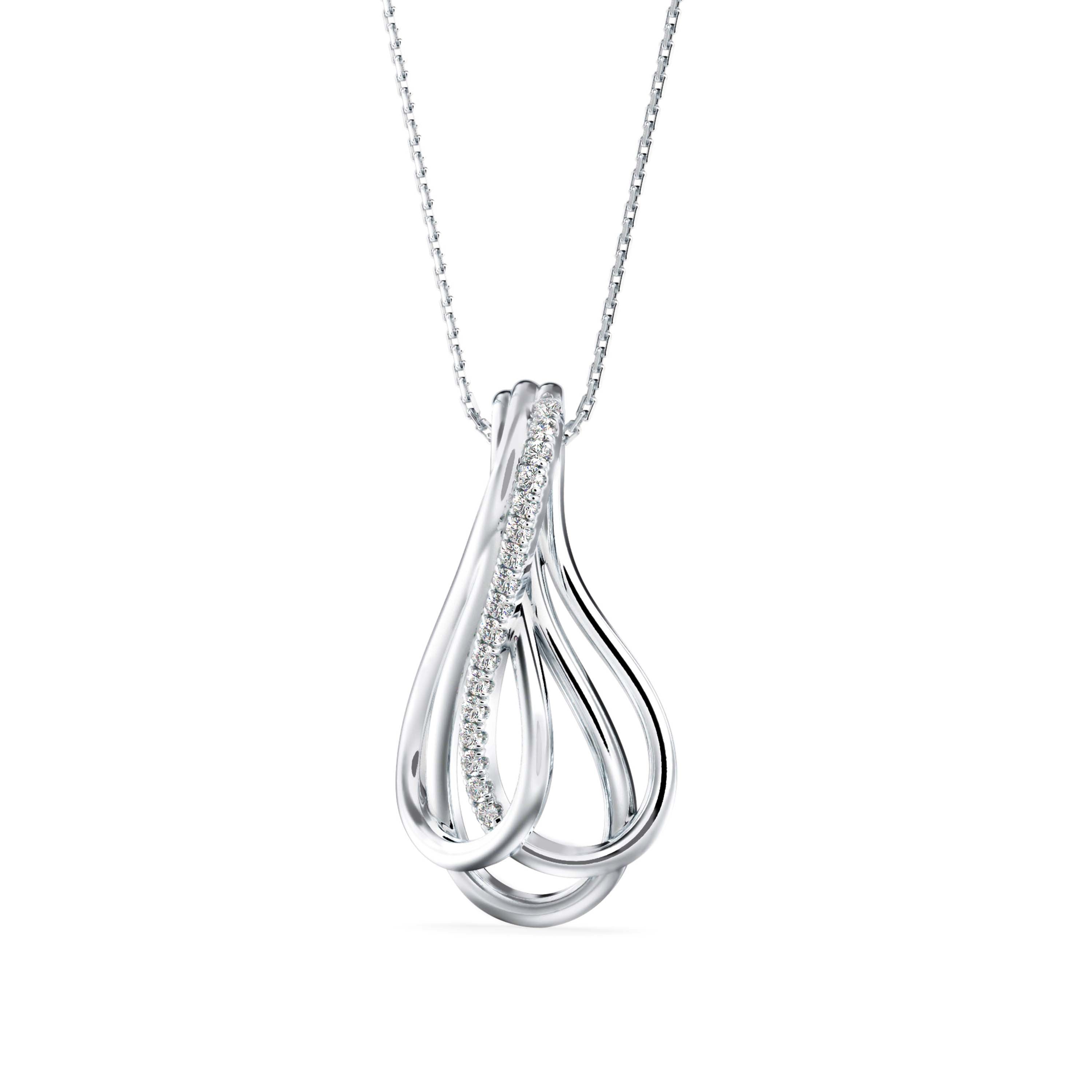 Covel Charm Diamond Pendant-Silver