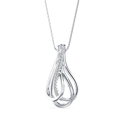 Covel Charm Diamond Pendant-Silver