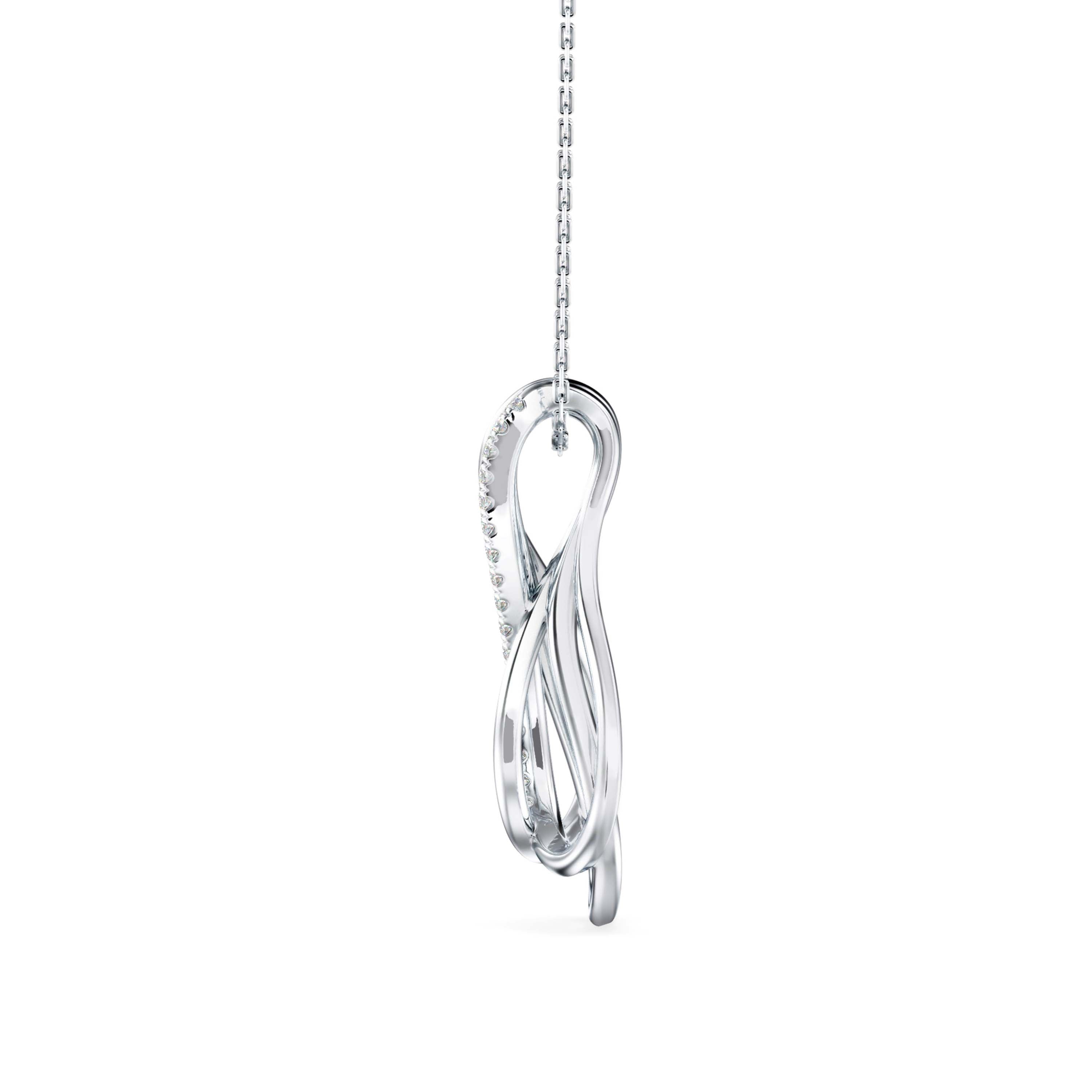 Covel Charm Diamond Pendant-Silver