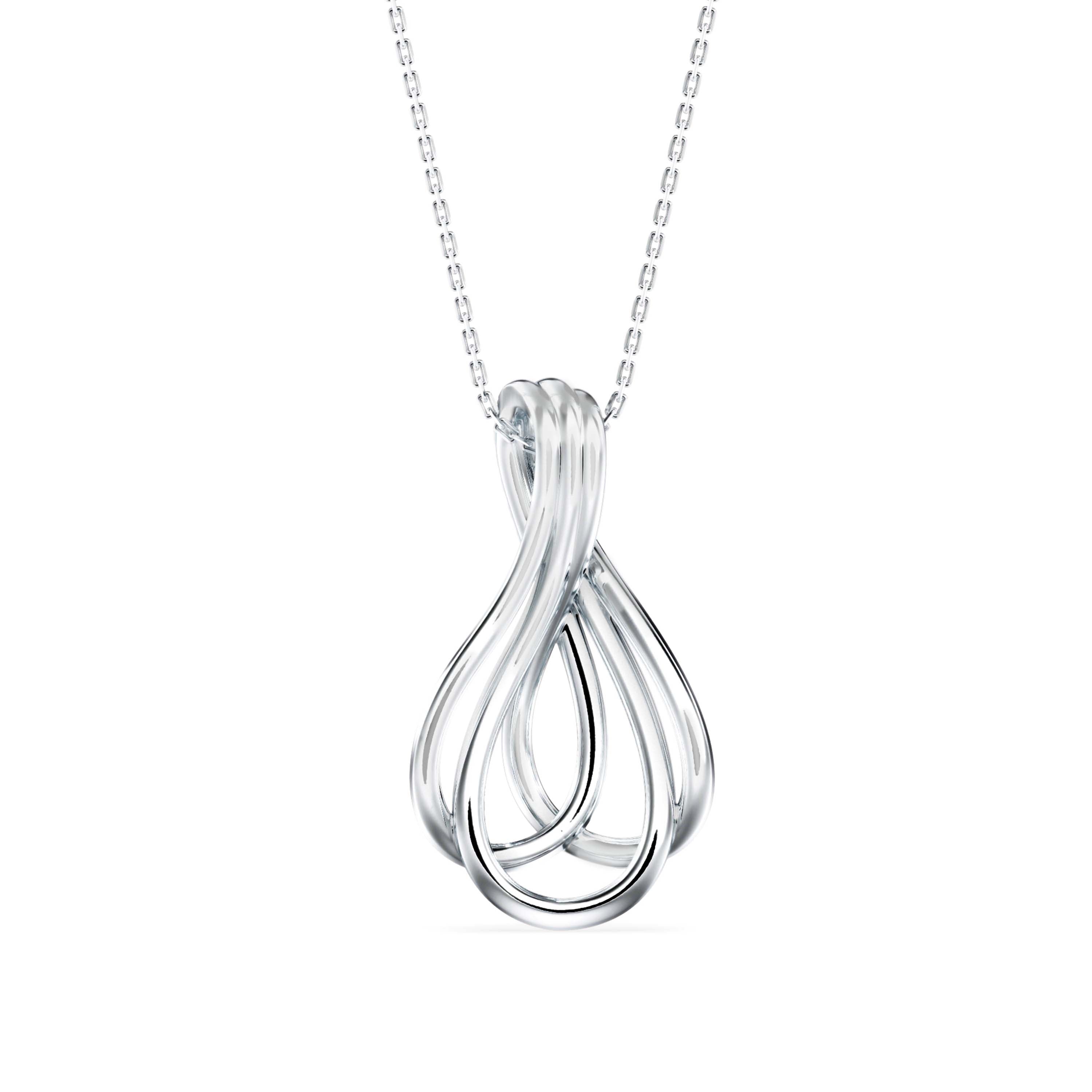 Covel Charm Diamond Pendant-Silver