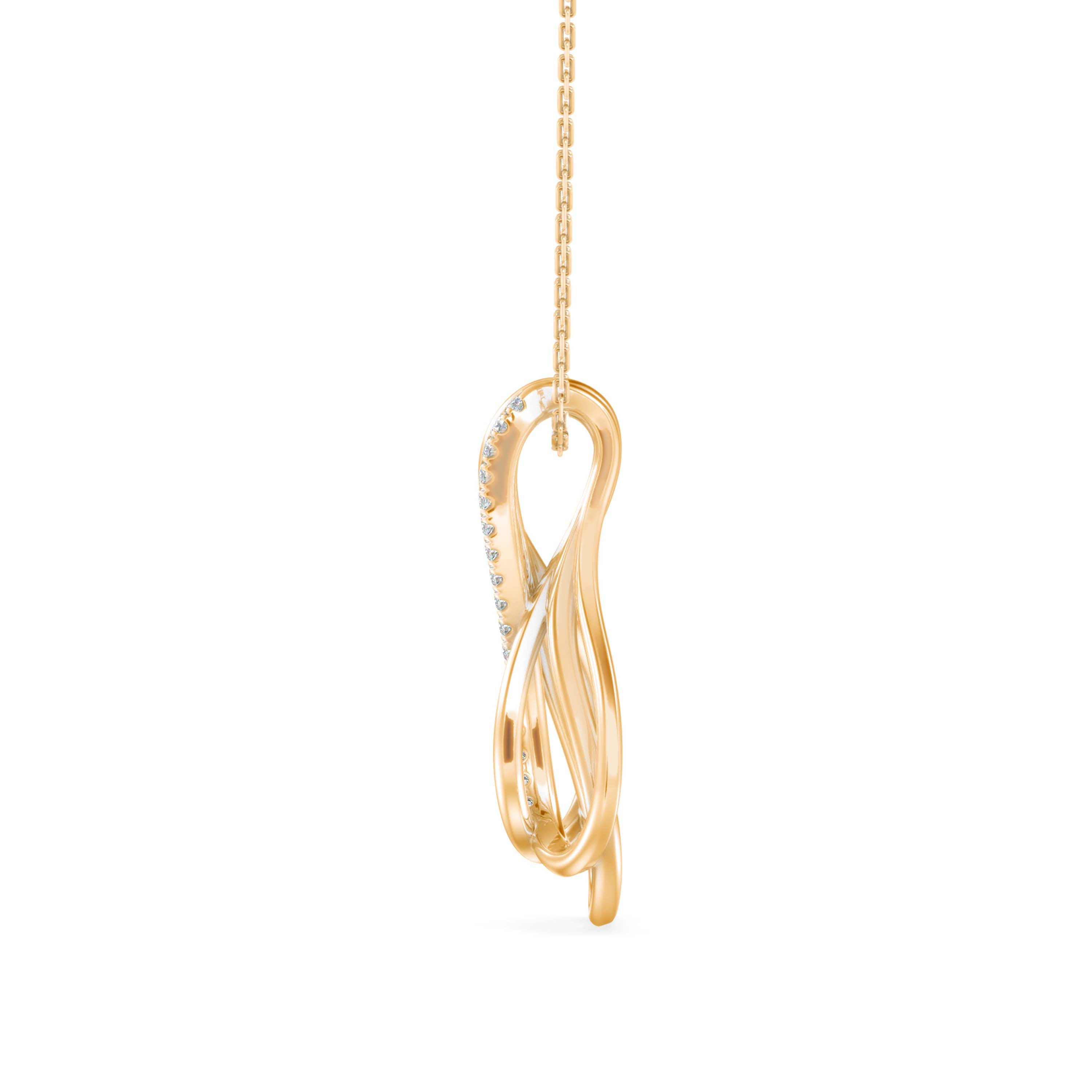 Covel Charm Diamond Pendant-Golden