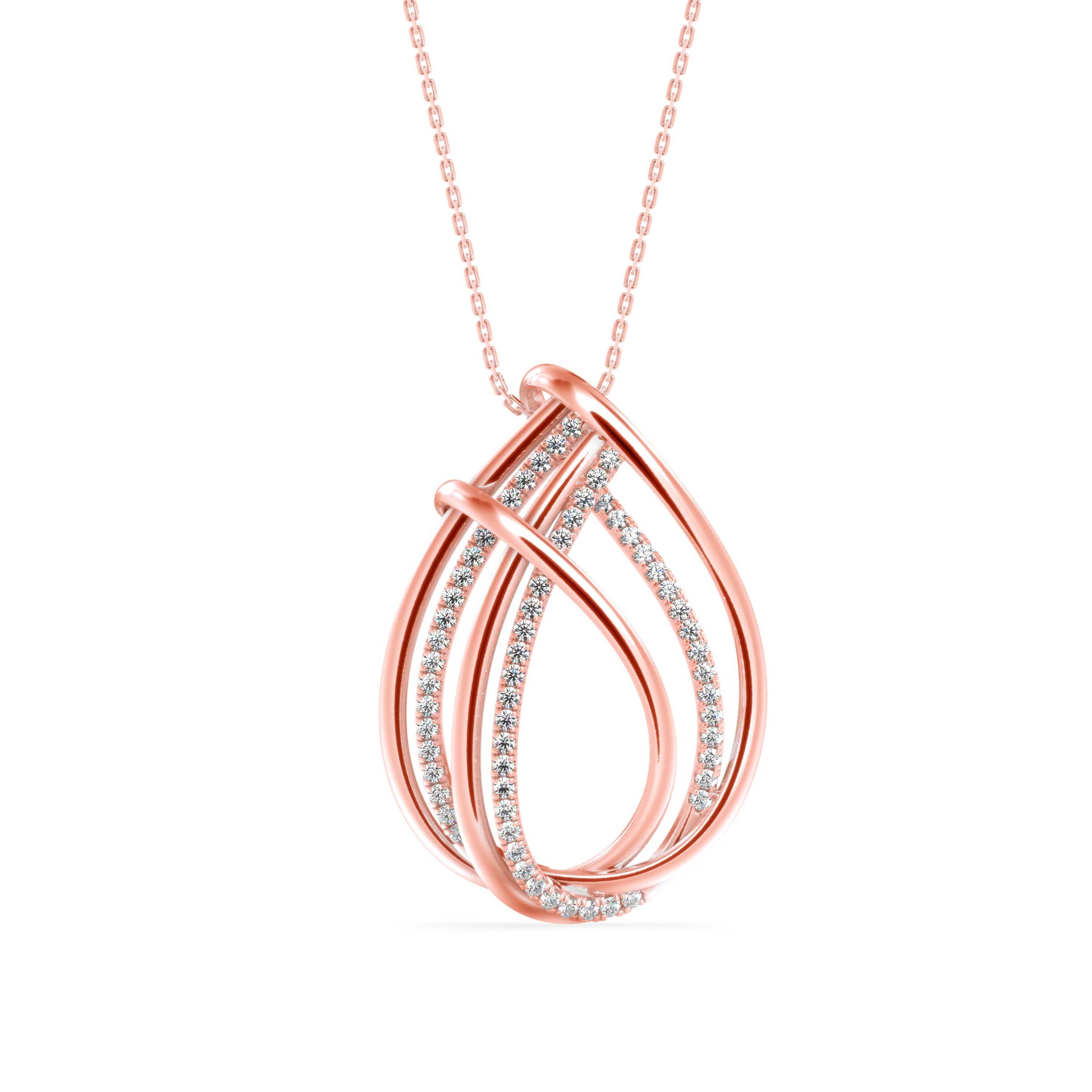 Prolate Diamond Charm Pendant-Rose Gold
