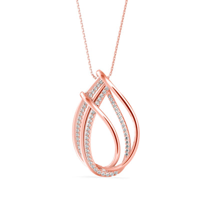 Prolate Diamond Charm Pendant-Rose Gold