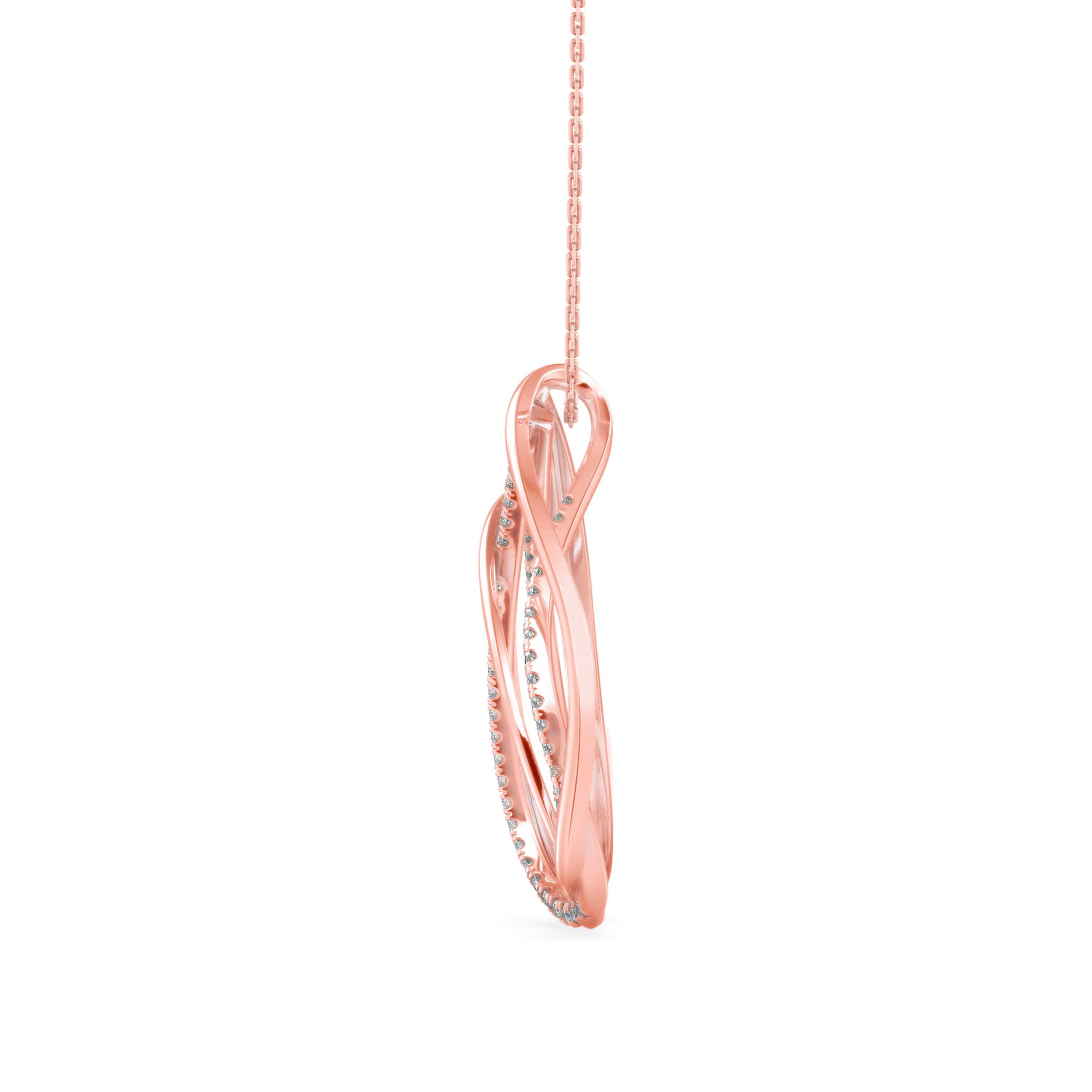 Prolate Diamond Charm Pendant-Rose Gold