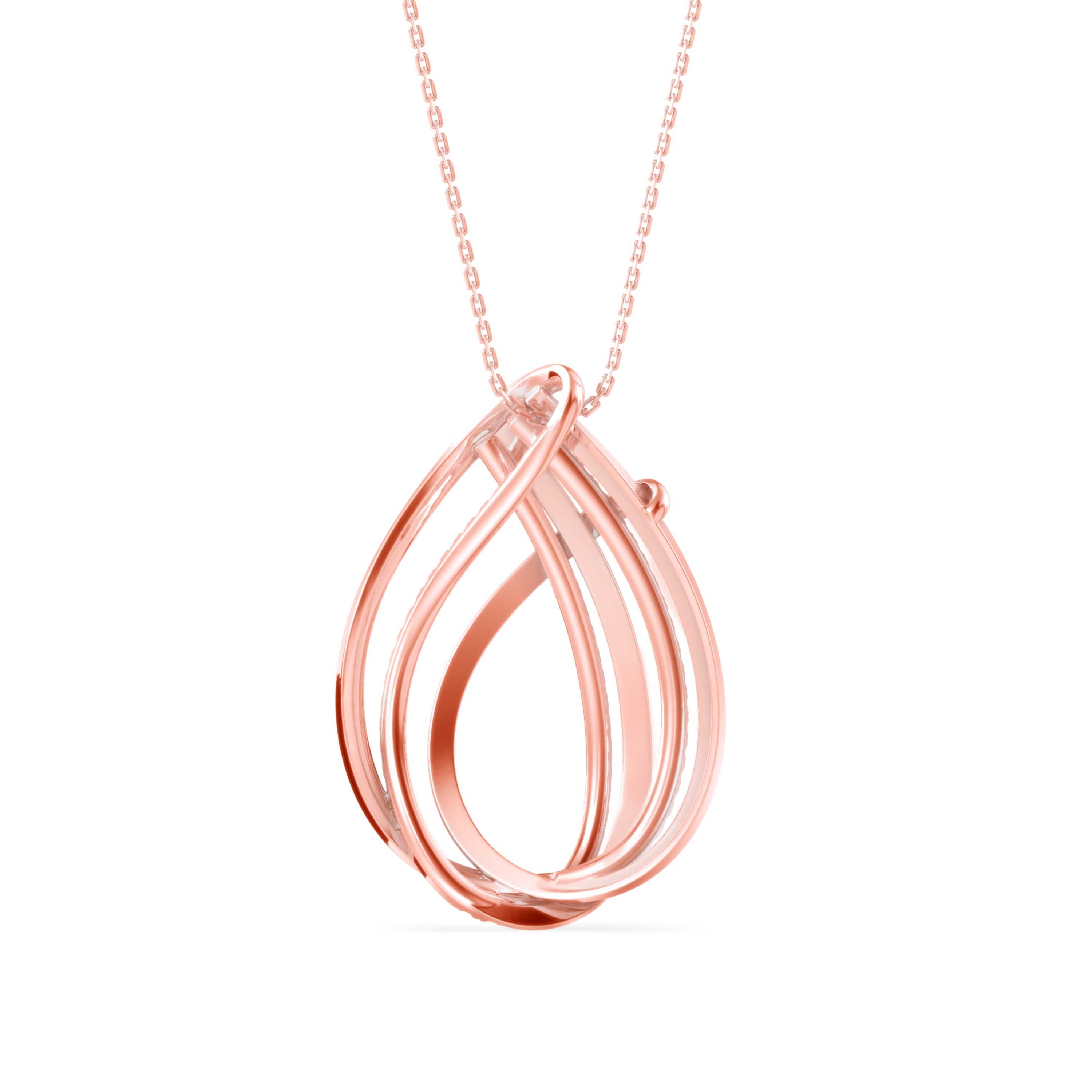 Prolate Diamond Charm Pendant-Rose Gold