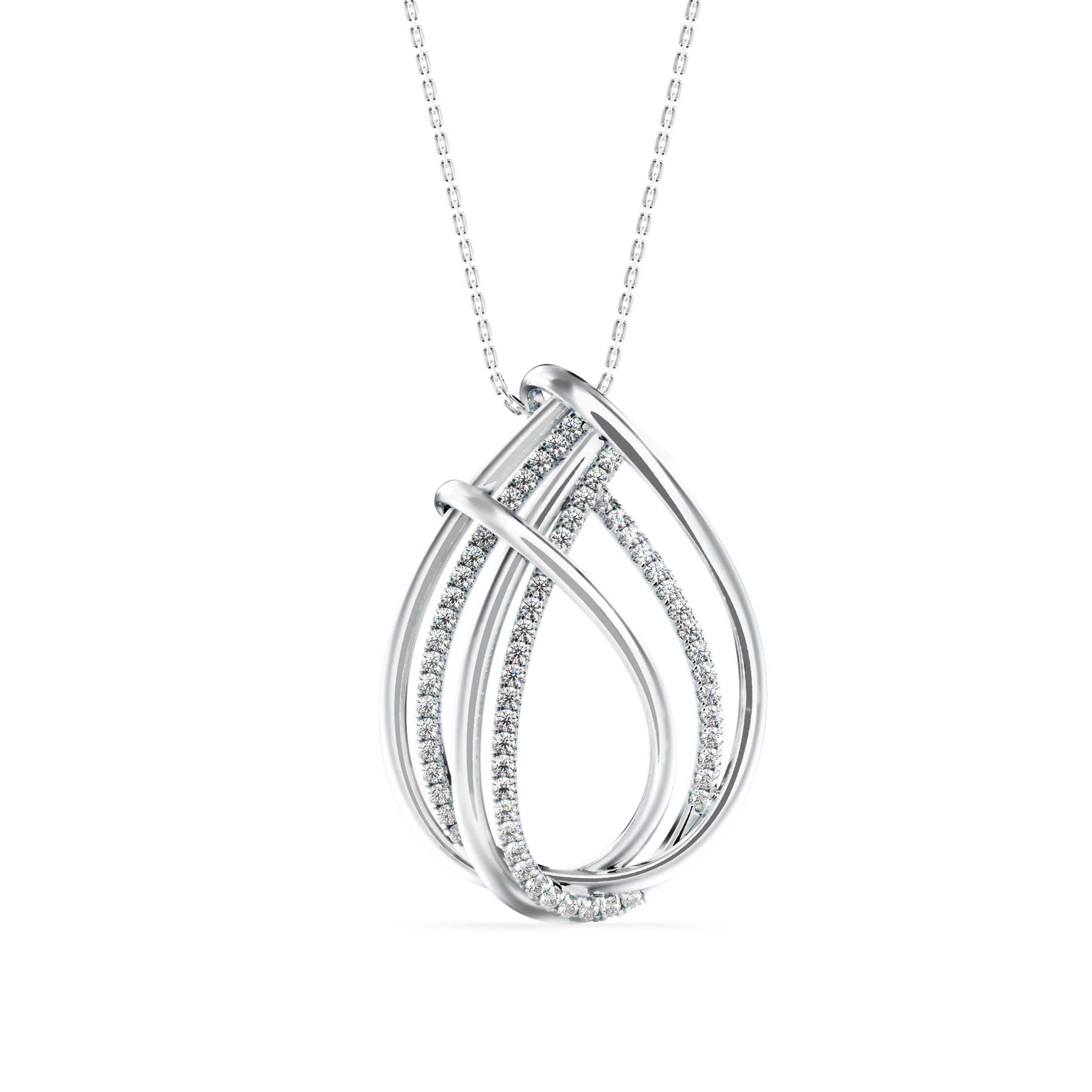 Prolate Diamond Charm Pendant-silver