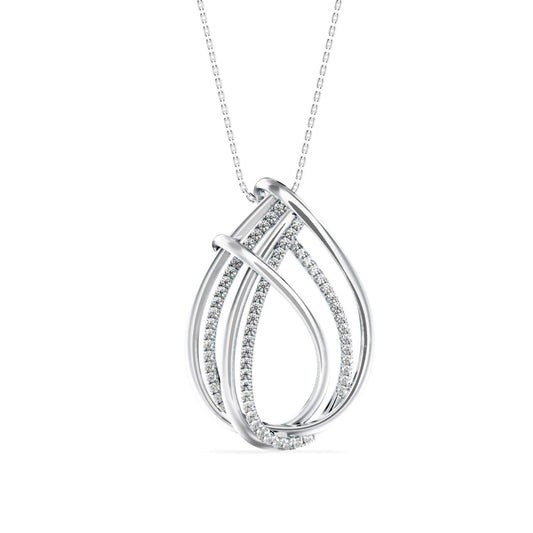Prolate Diamond Charm Pendant-silver
