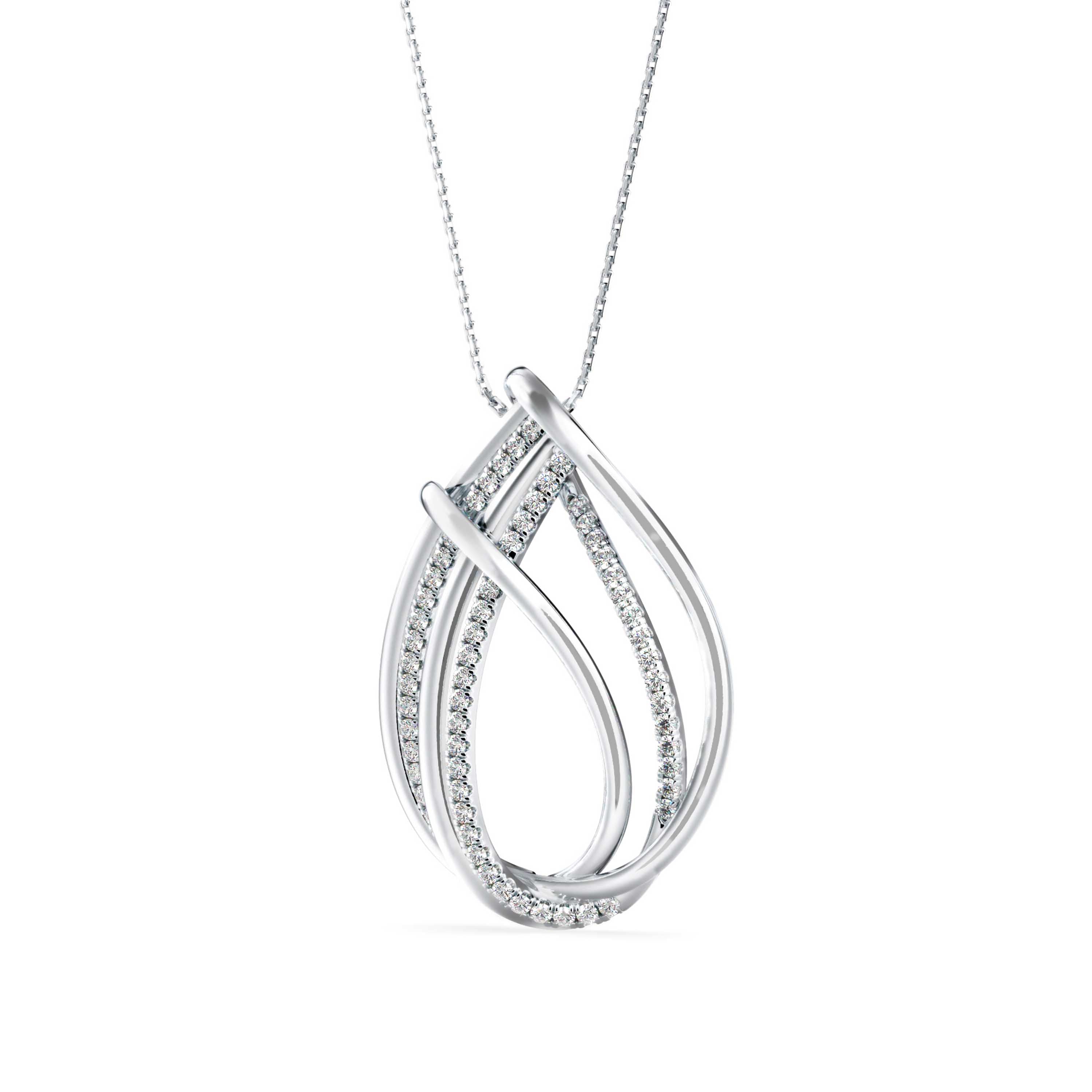 Prolate Diamond Charm Pendant-silver