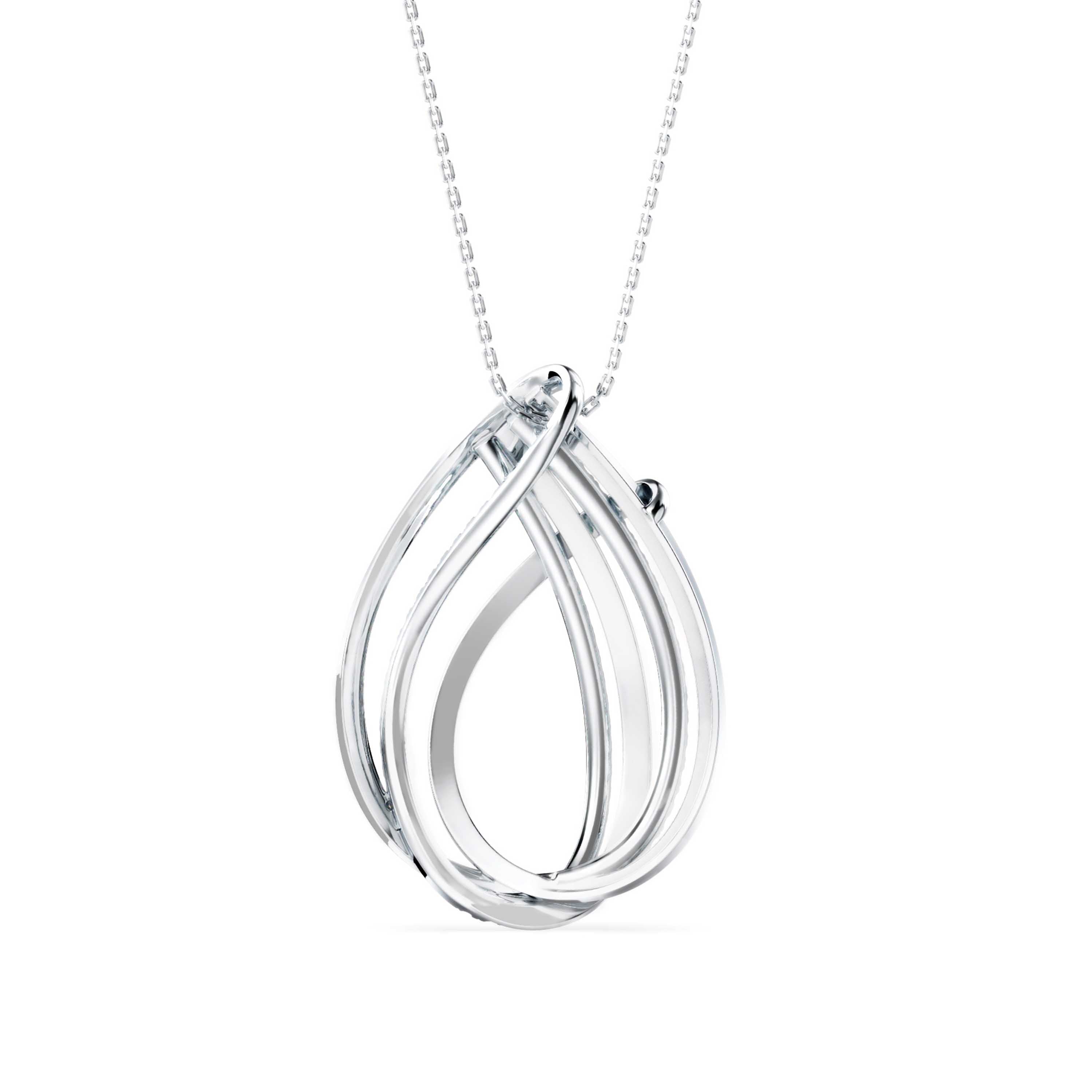 Prolate Diamond Charm Pendant-silver