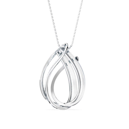 Prolate Diamond Charm Pendant-silver