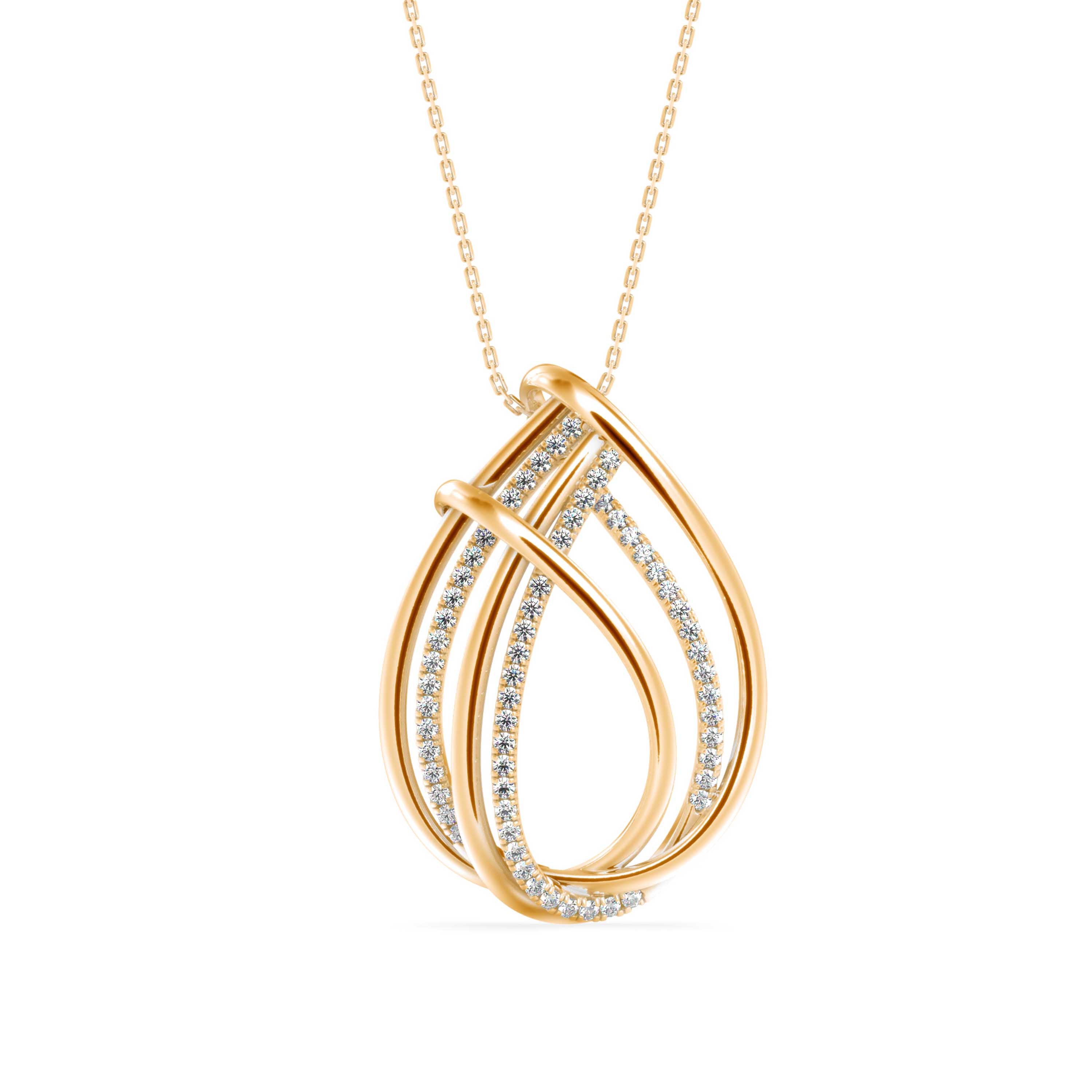 Prolate Diamond Charm Pendant-Golden