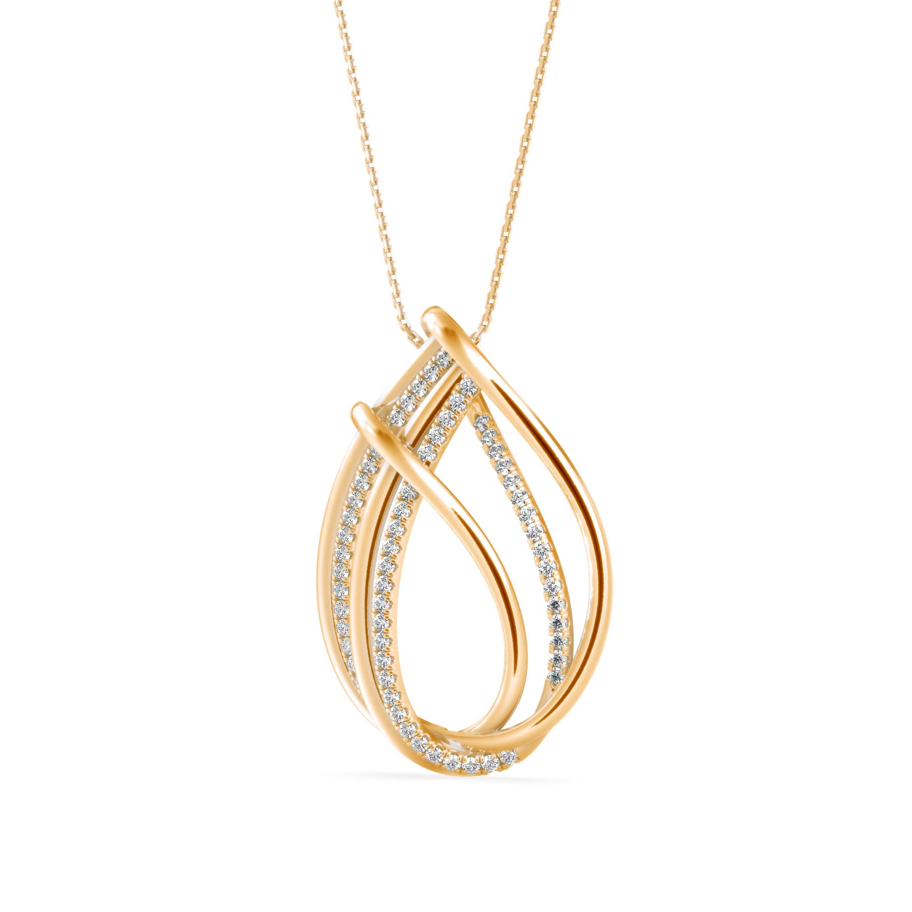 Prolate Diamond Charm Pendant-Golden