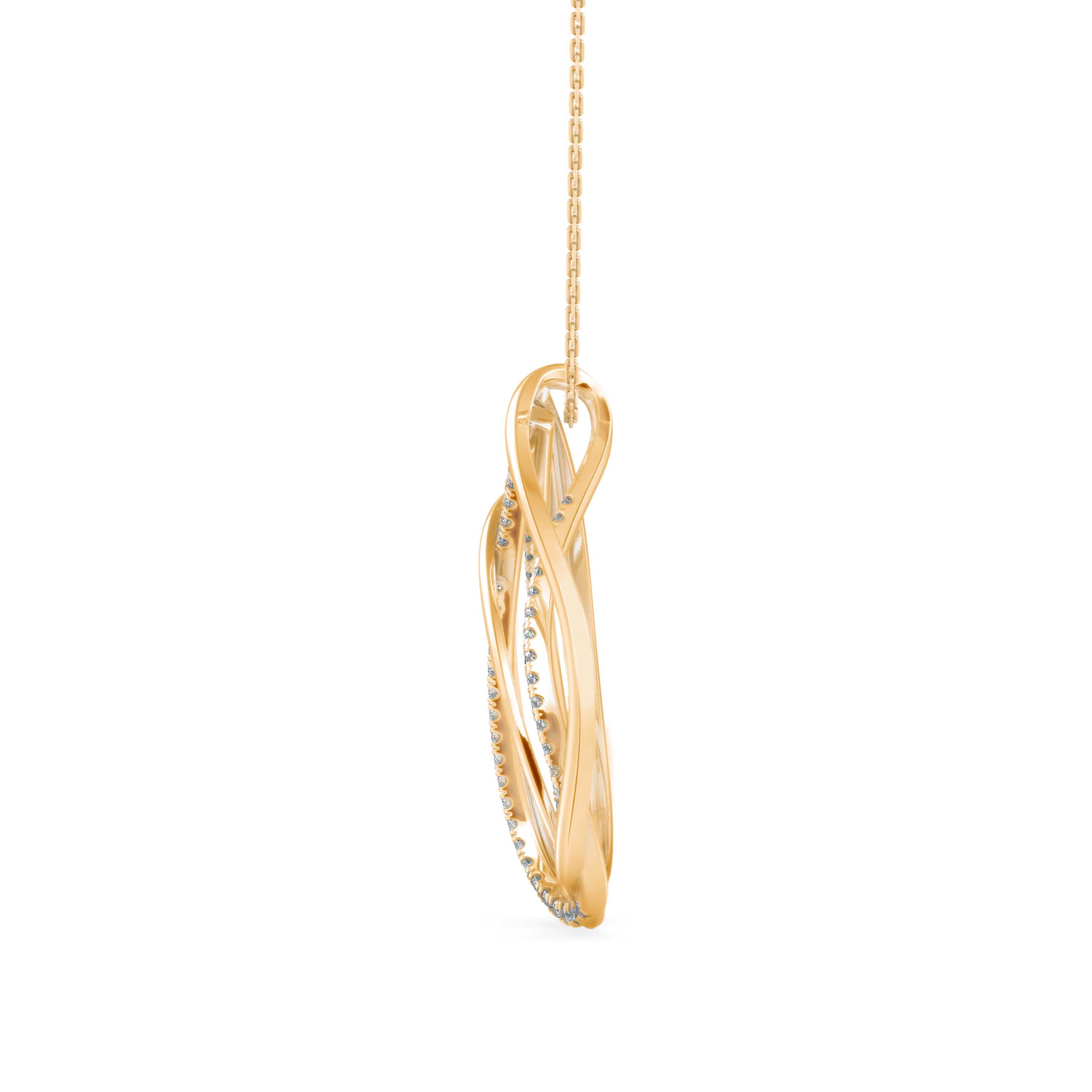 Prolate Diamond Charm Pendant-Golden