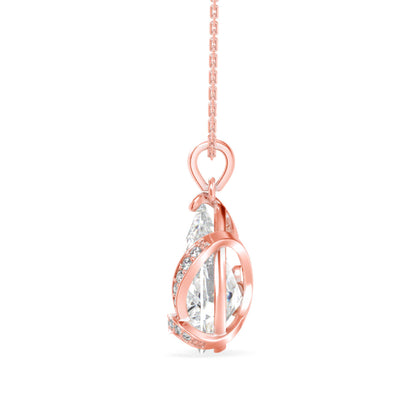 Foxy Pear Diamond Pendant-Rose Gold