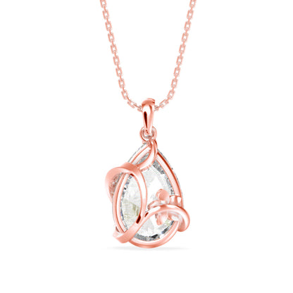 Foxy Pear Diamond Pendant-Rose Gold