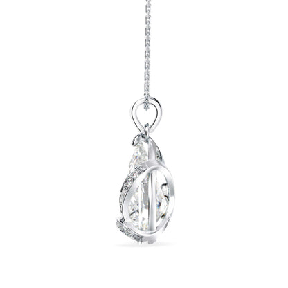 Foxy Pear Diamond Pendant-Silver