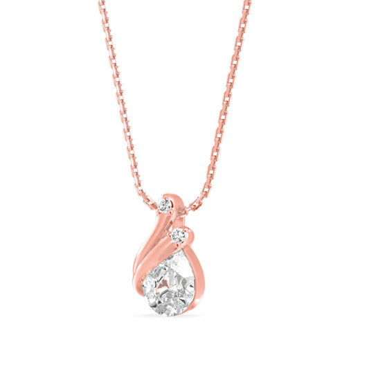 Nimble Pear Diamond Pendant-Rose Gold
