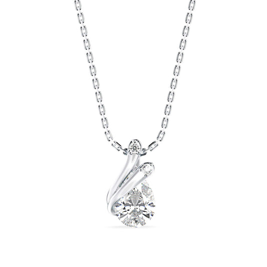 Nimble Pear Diamond Pendant-Silver