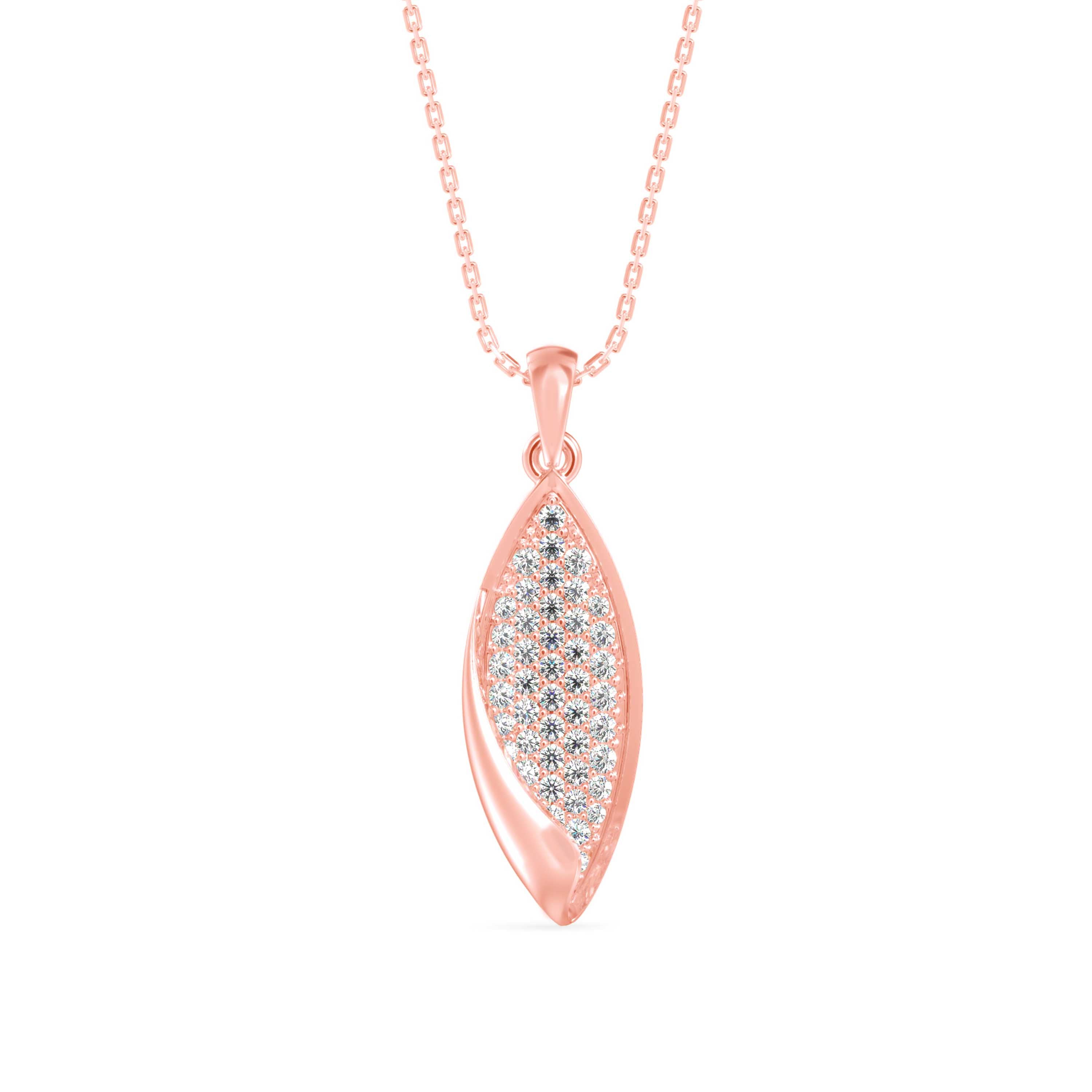 Dainty Charm Diamond Pendant-Rose Gold