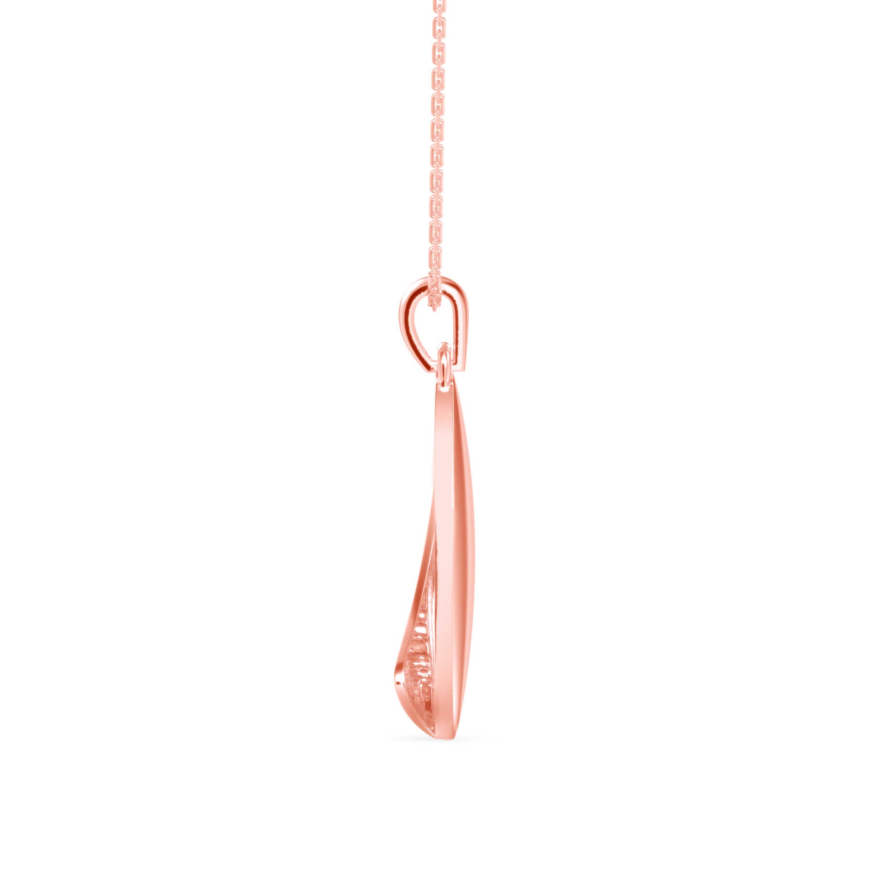 Dainty Charm Diamond Pendant-Rose Gold