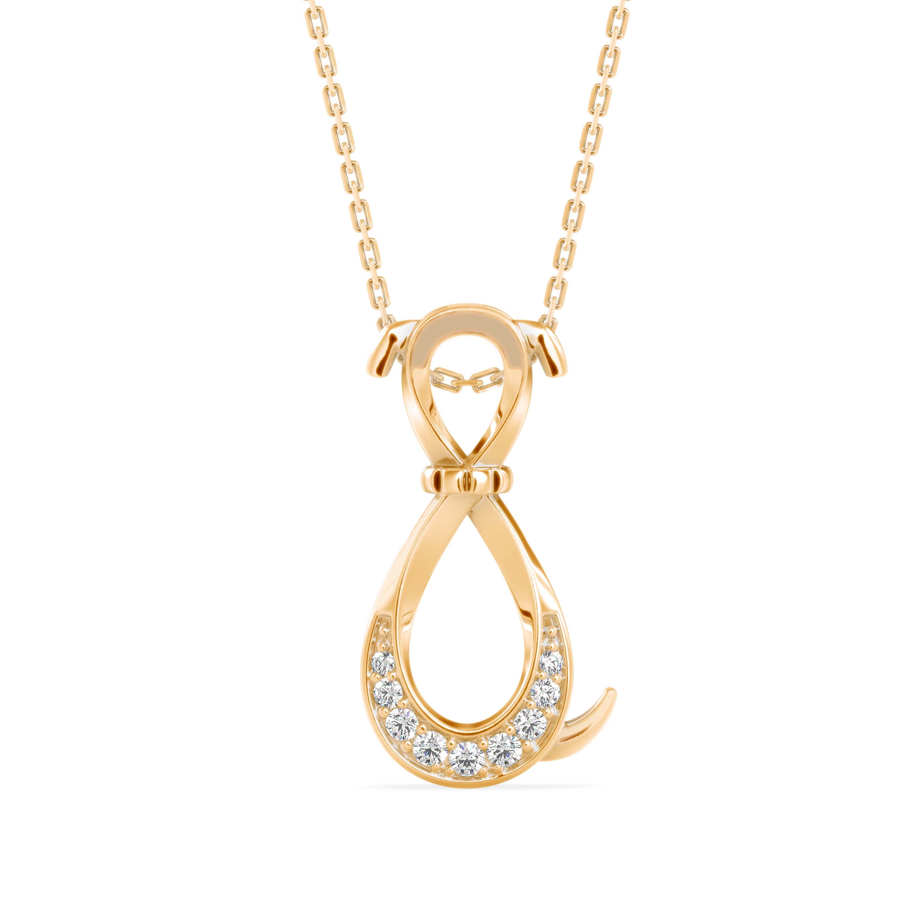 Profusion Charm Diamond Pendant-Golden