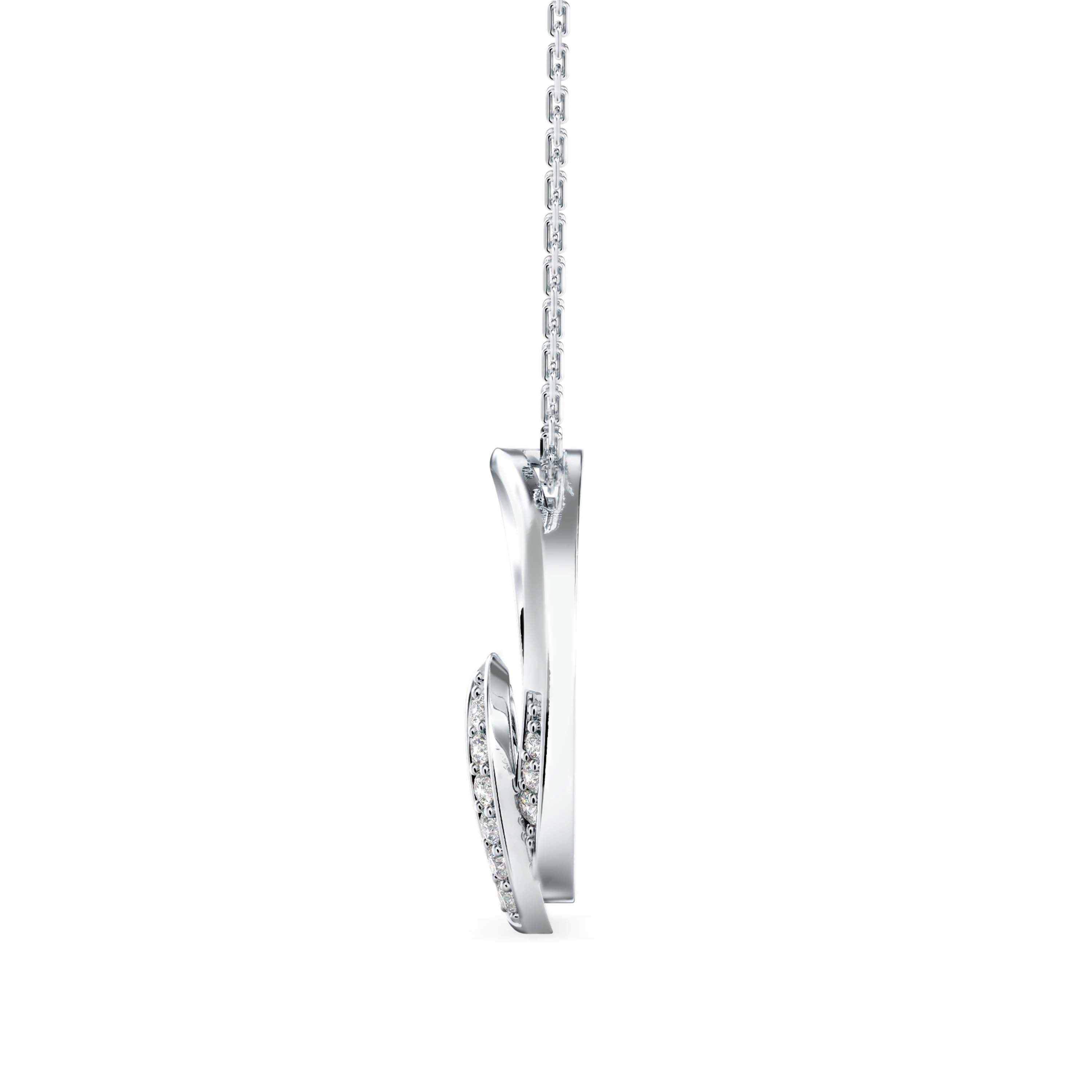 Girdle Heart Diamond Pendant-Silver