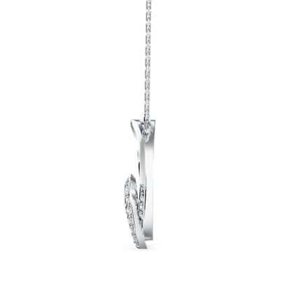 Girdle Heart Diamond Pendant-Silver