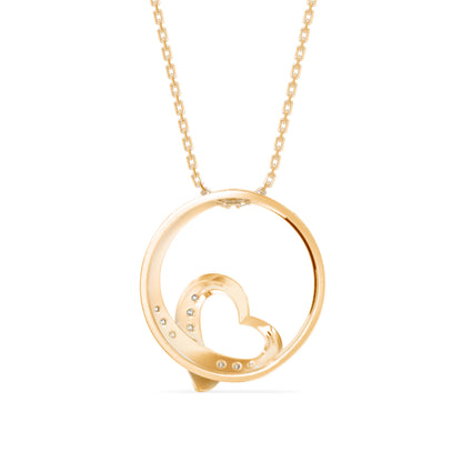 Girdle Heart Diamond Pendant-Golden