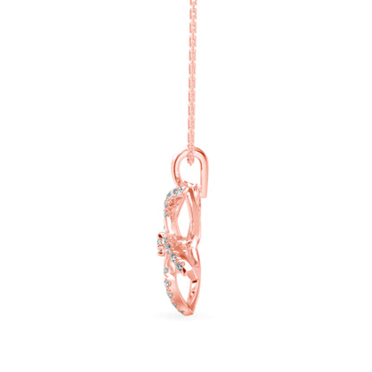 Diamond Floret Charm Pendant-Rose Gold