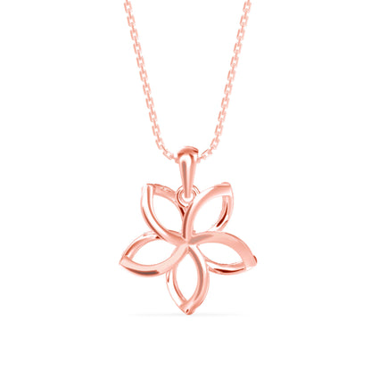 Diamond Floret Charm Pendant-Rose Gold