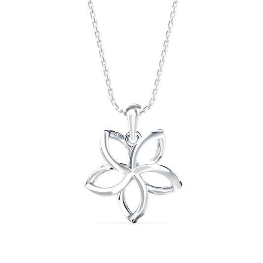 Diamond Floret Charm Pendant-Silver