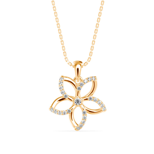 Diamond Floret Charm Pendant-Golden