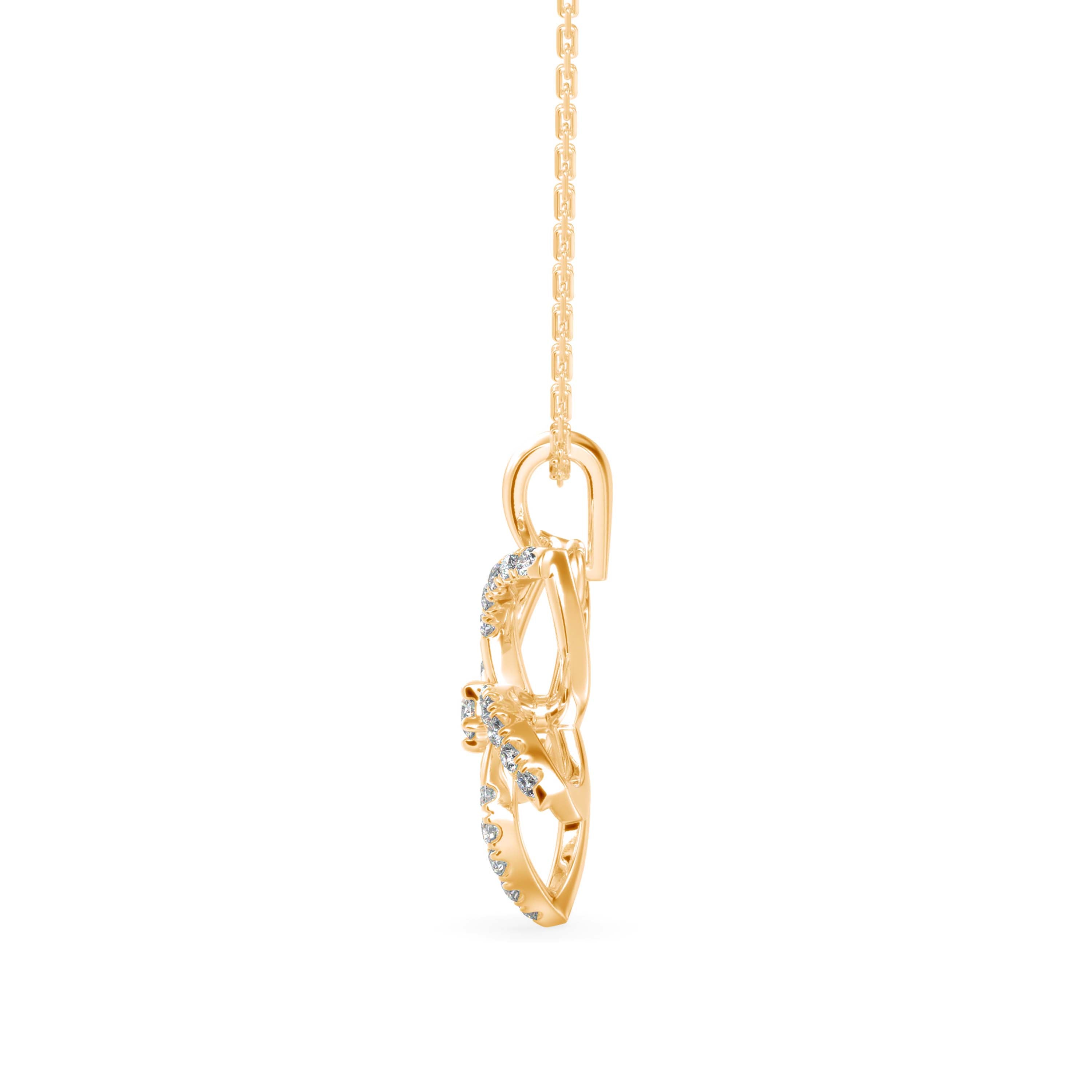 Diamond Floret Charm Pendant-Golden