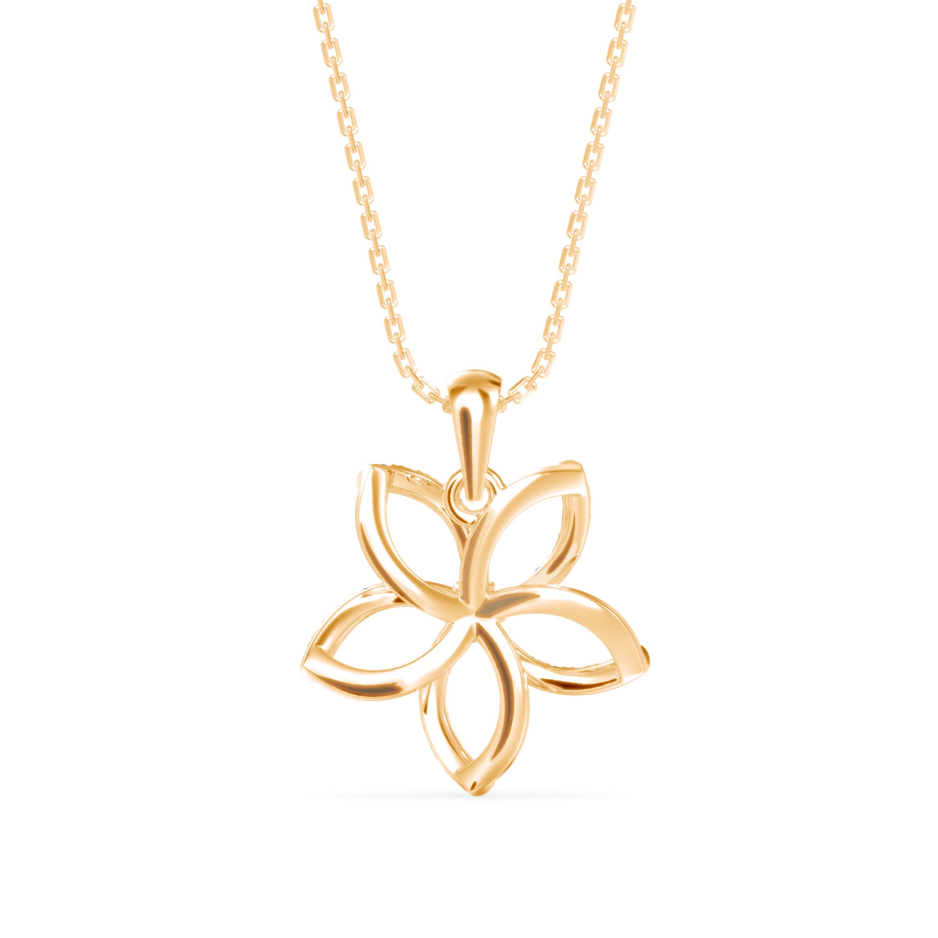 Diamond Floret Charm Pendant-Golden