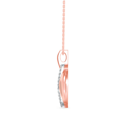 Ovate Charm Diamond Pendant-Rose Gold