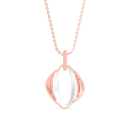 Ovate Charm Diamond Pendant-Rose Gold
