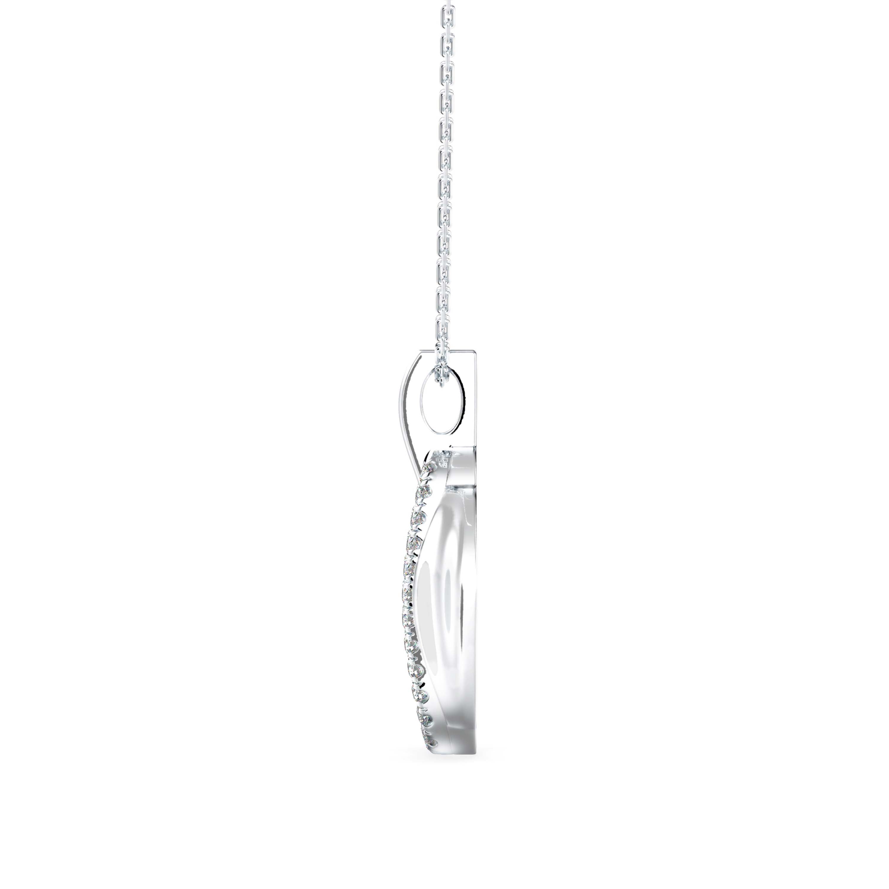 Ovate Charm Diamond Pendant-Silver