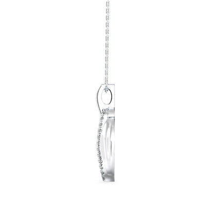 Ovate Charm Diamond Pendant-Silver