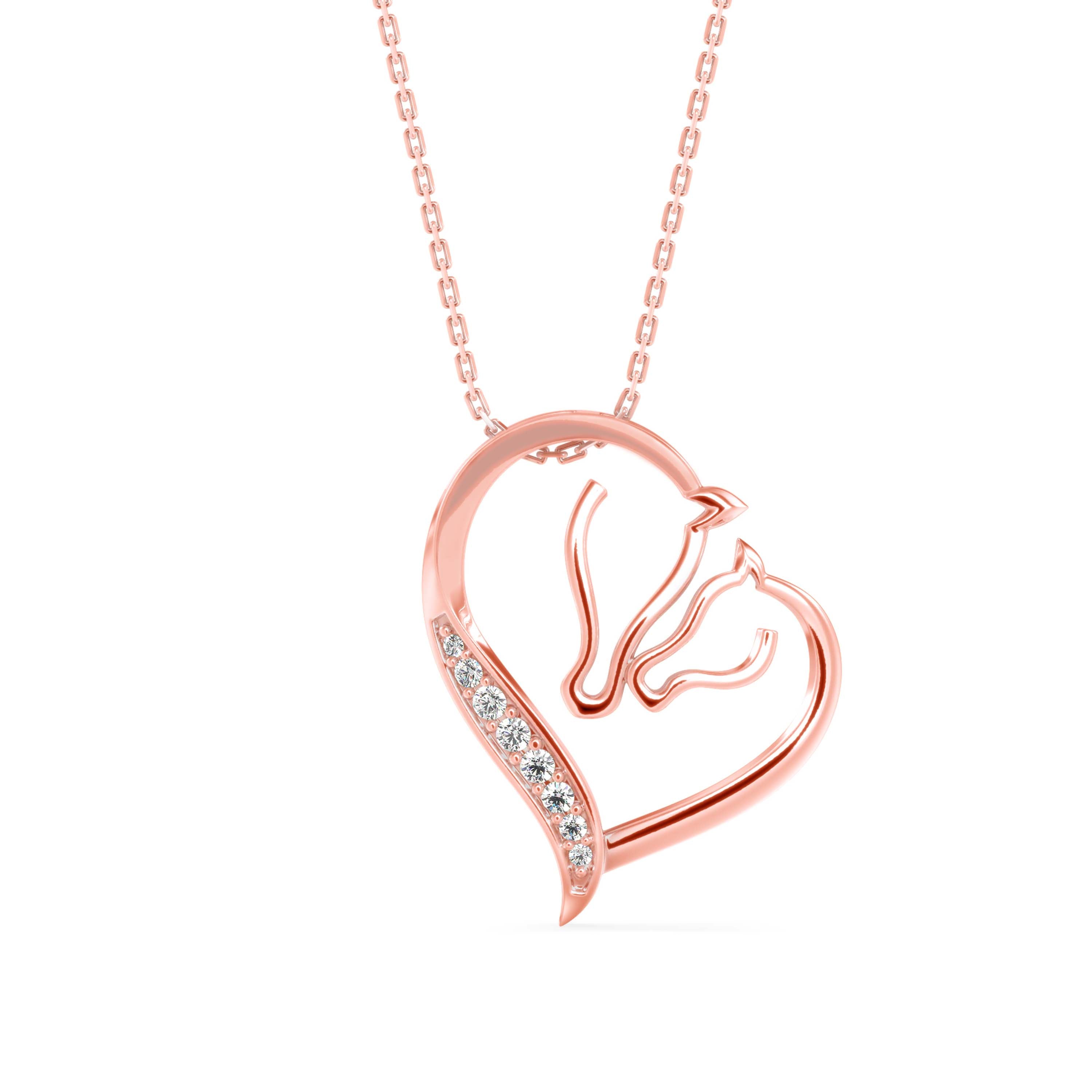 Enrich Heart Diamond Pendant-Rose Gold