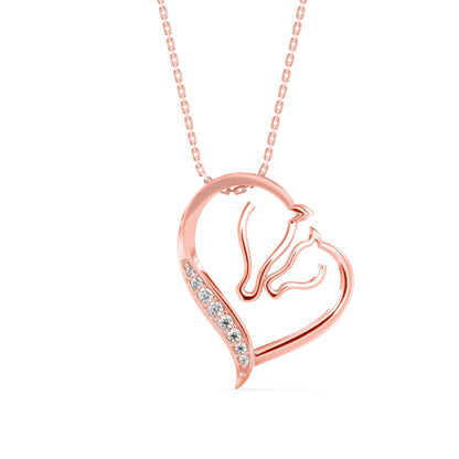 Enrich Heart Diamond Pendant-Rose Gold
