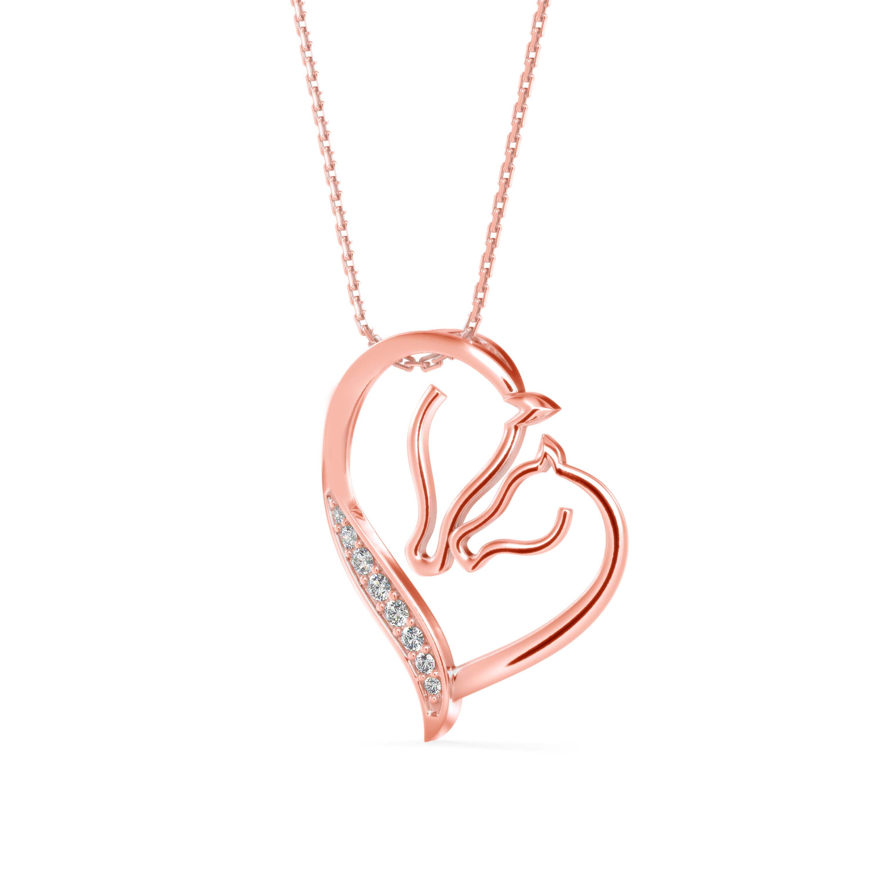 Enrich Heart Diamond Pendant-Rose Gold