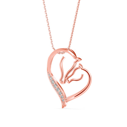 Enrich Heart Diamond Pendant-Rose Gold
