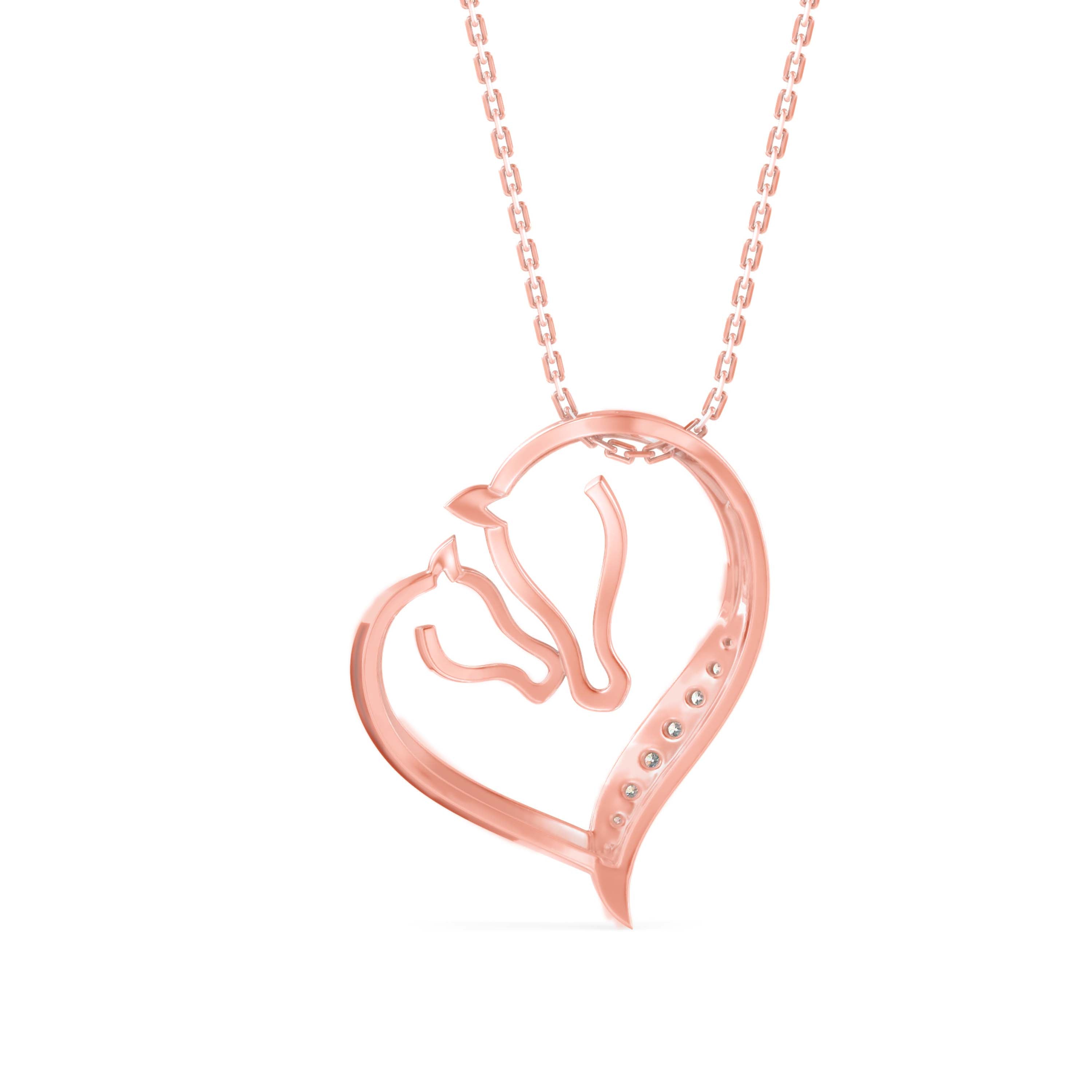 Enrich Heart Diamond Pendant-Rose Gold
