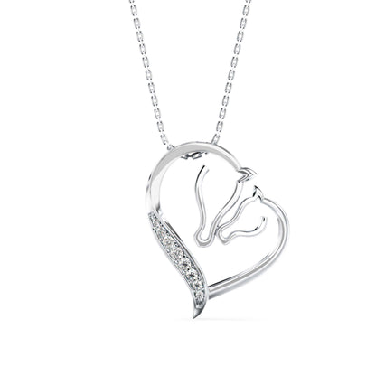 Enrich Heart Diamond Pendant-Silver