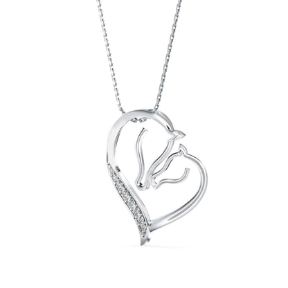 Enrich Heart Diamond Pendant-Silver
