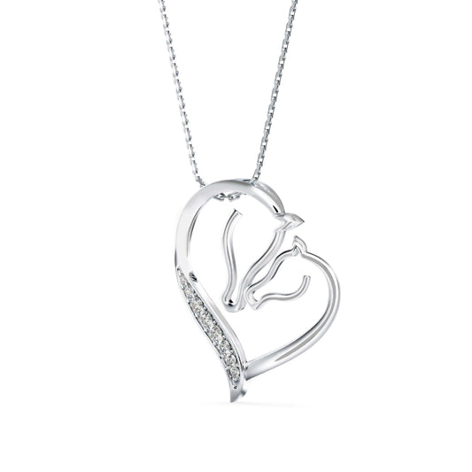 Enrich Heart Diamond Pendant-Silver