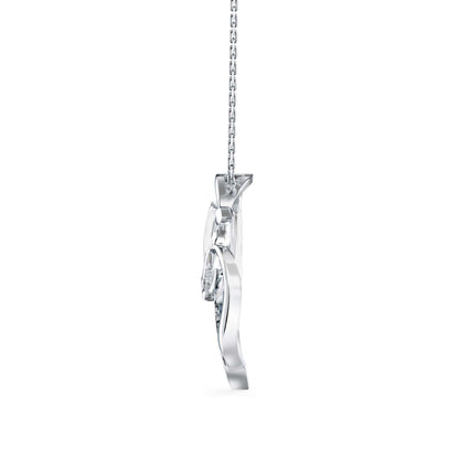 Enrich Heart Diamond Pendant-Silver