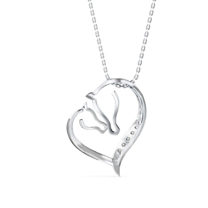 Enrich Heart Diamond Pendant-Silver