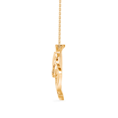Enrich Heart Diamond Pendant-Golden