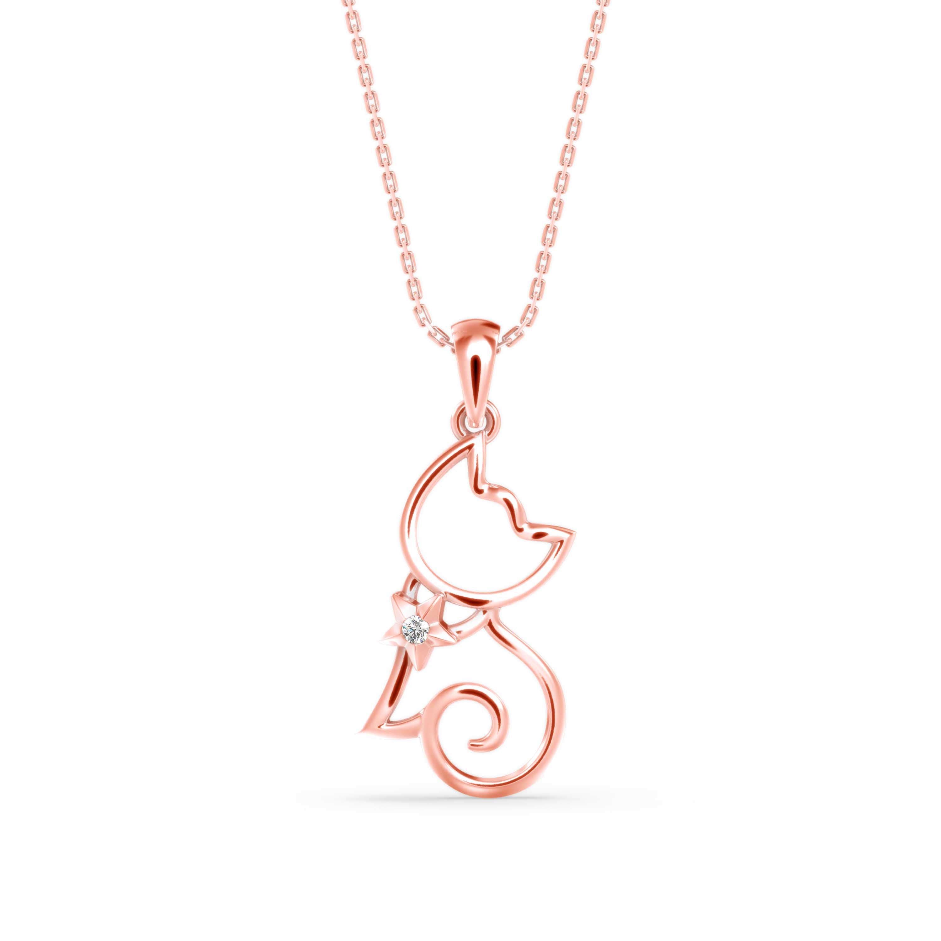 Lotus Light Diamond Pendant-Rose Gold